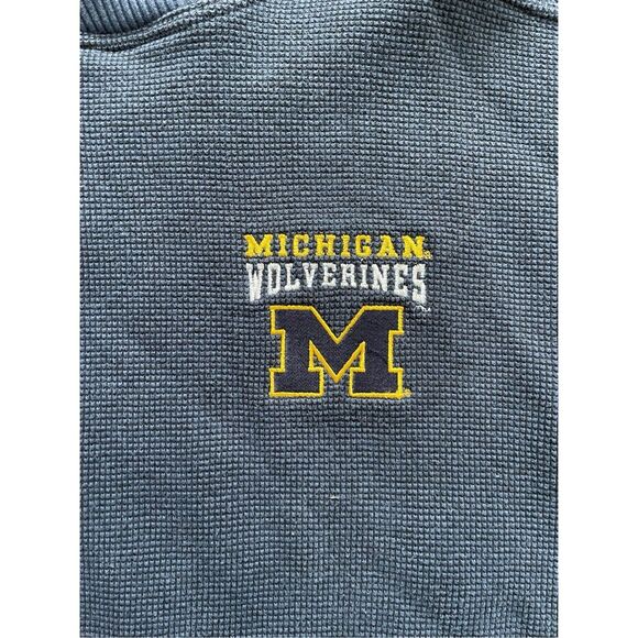 90s Vintage university of Michigan blue thermal oversized sweatshirt size xl - Picture 6 of 7